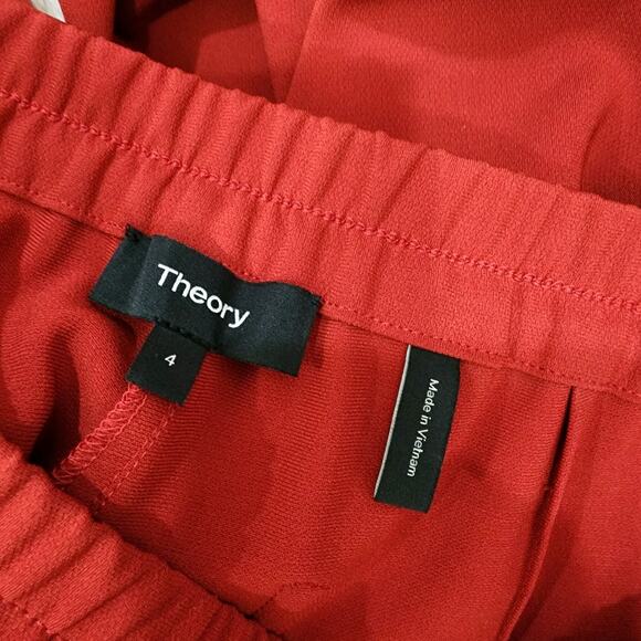 Theory Northsound Solid Cargo Joggers Pants Admiral Crepe Rust Size 4 - Picture 4 of 7